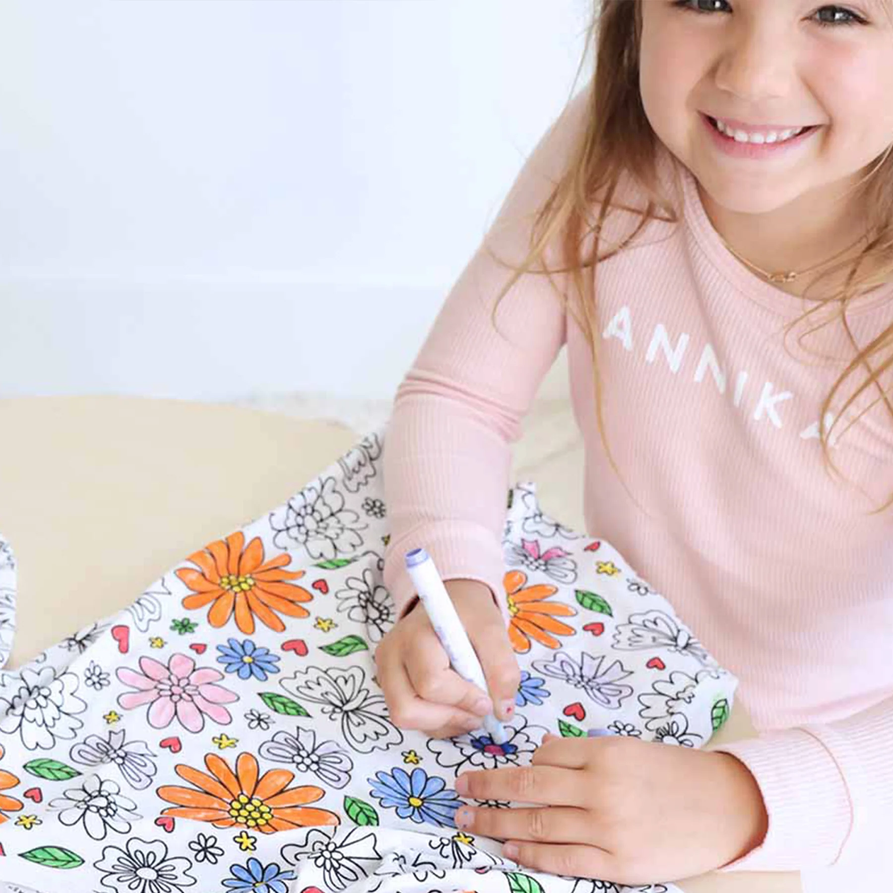 Colorable Two Piece Pajama Set | Floral Flutter - Image 4