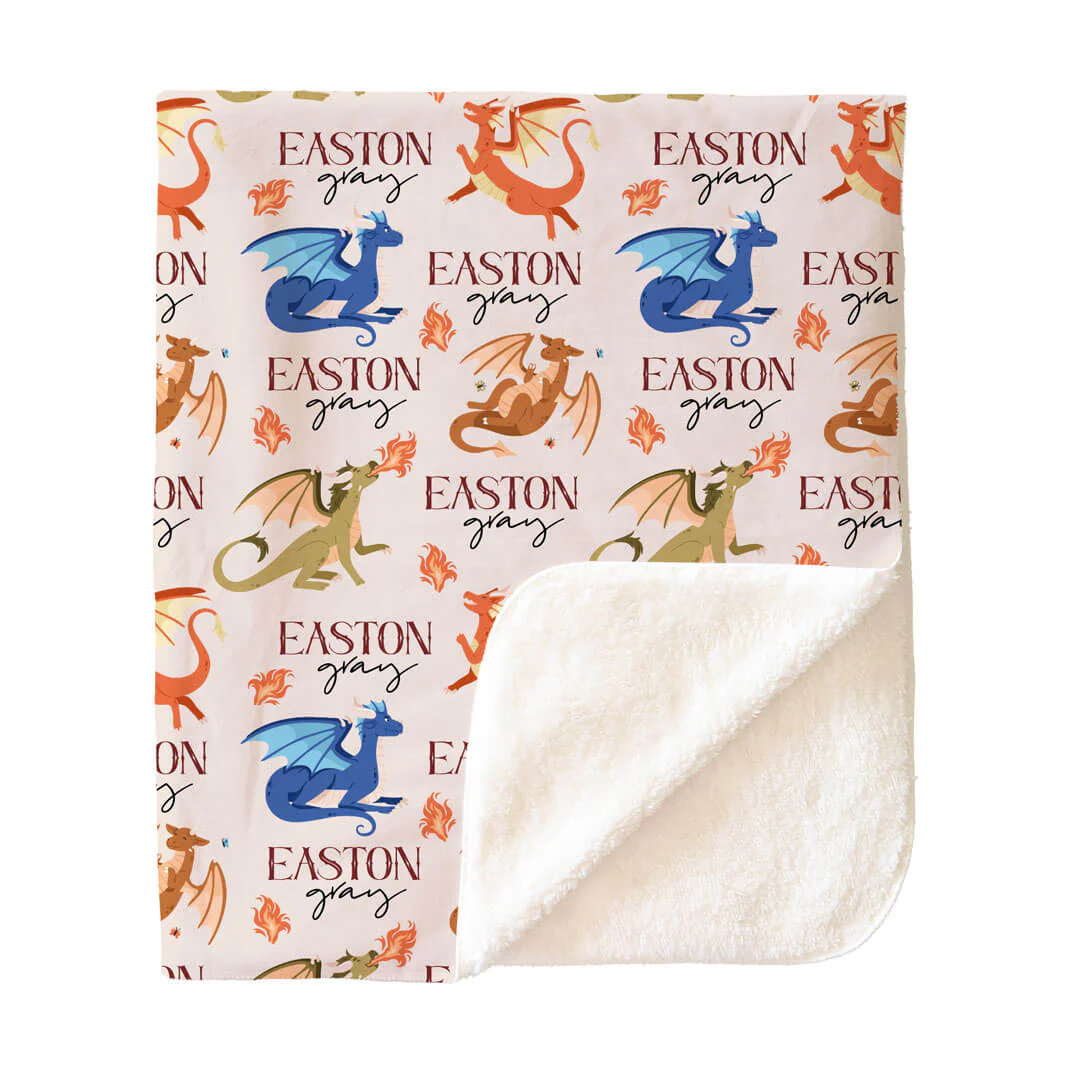 Dragon Friends Personalized Kids Blanket - Image 3
