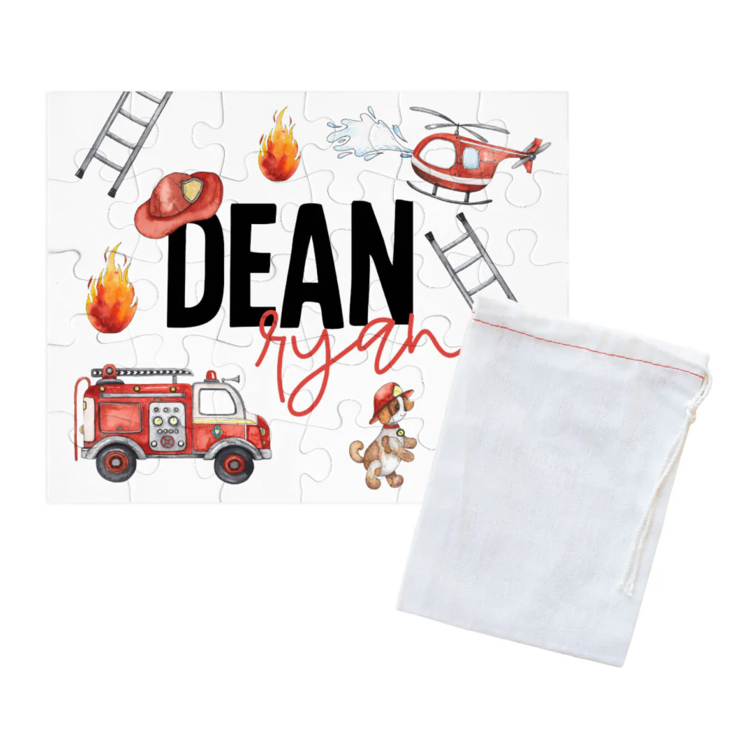 Kids Personalized 30 Piece Puzzle | Firetrucks - Image 3