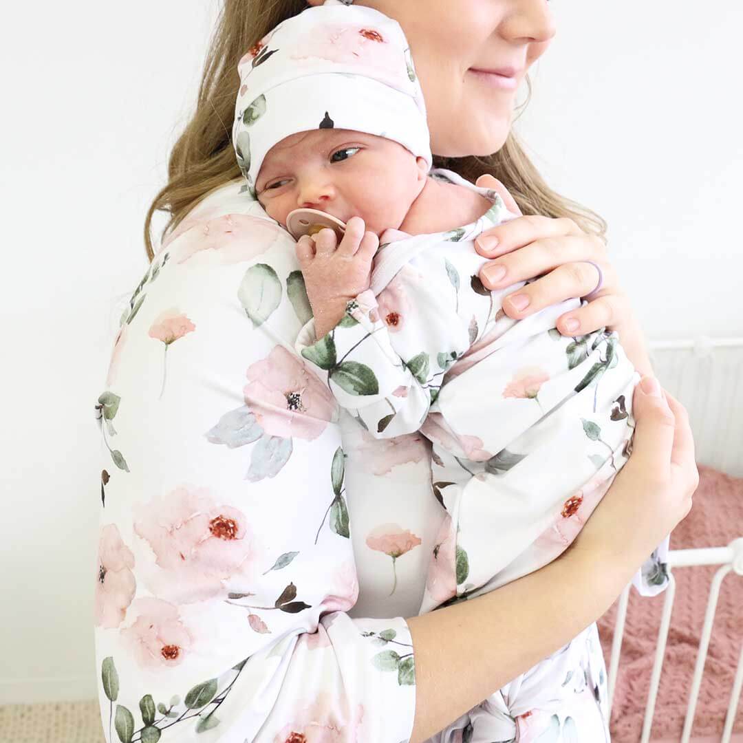 Millie's Dusty Rose Garden Knit Maternity Robe - Image 3