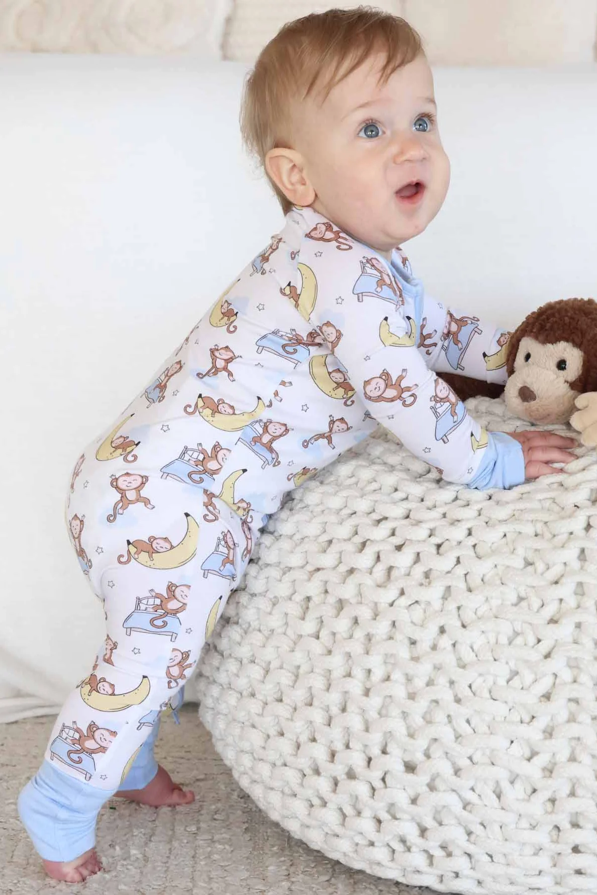 Monkey See, Monkey Snooze Convertible Zip Romper - Image 11
