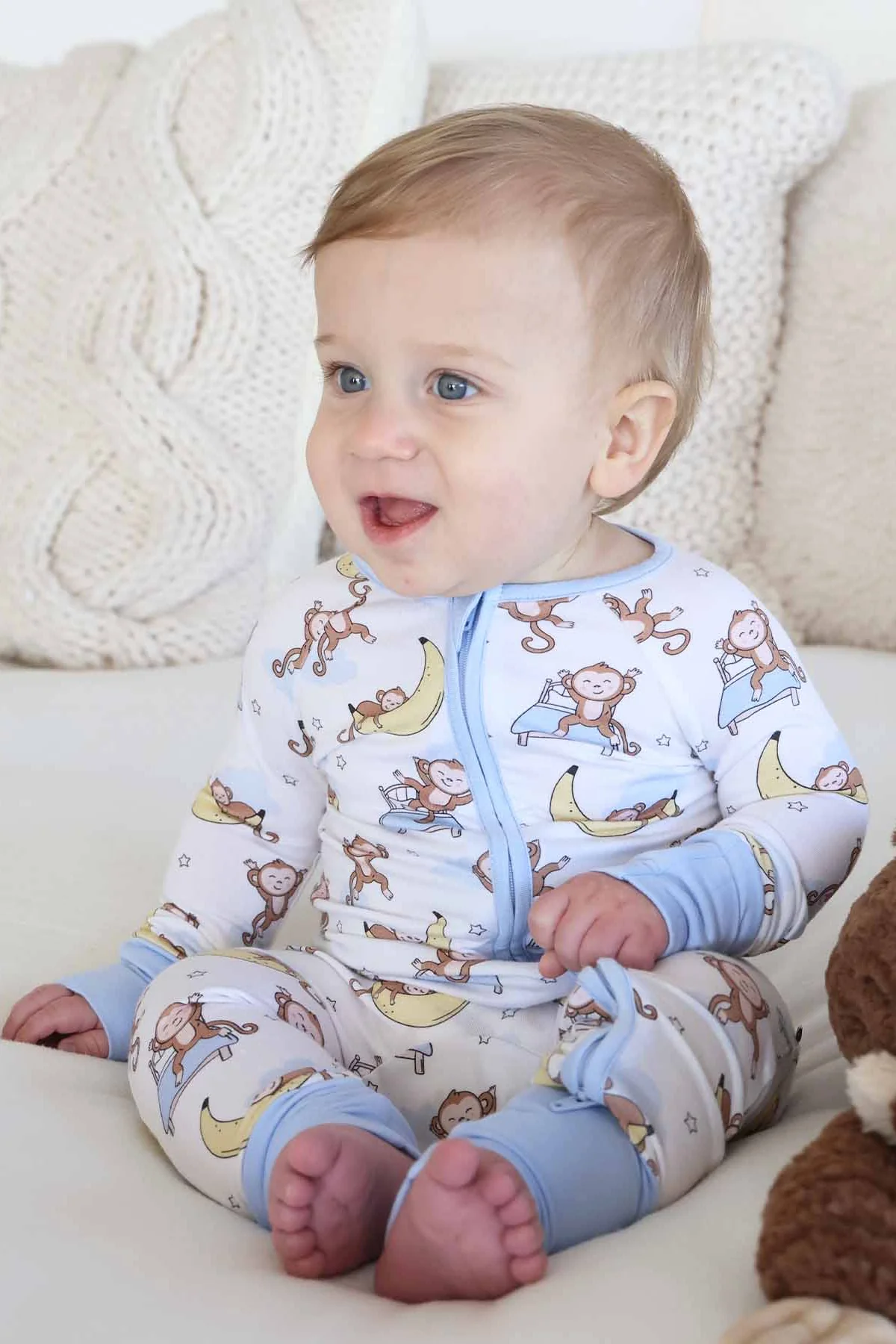 Monkey See, Monkey Snooze Convertible Zip Romper - Image 13