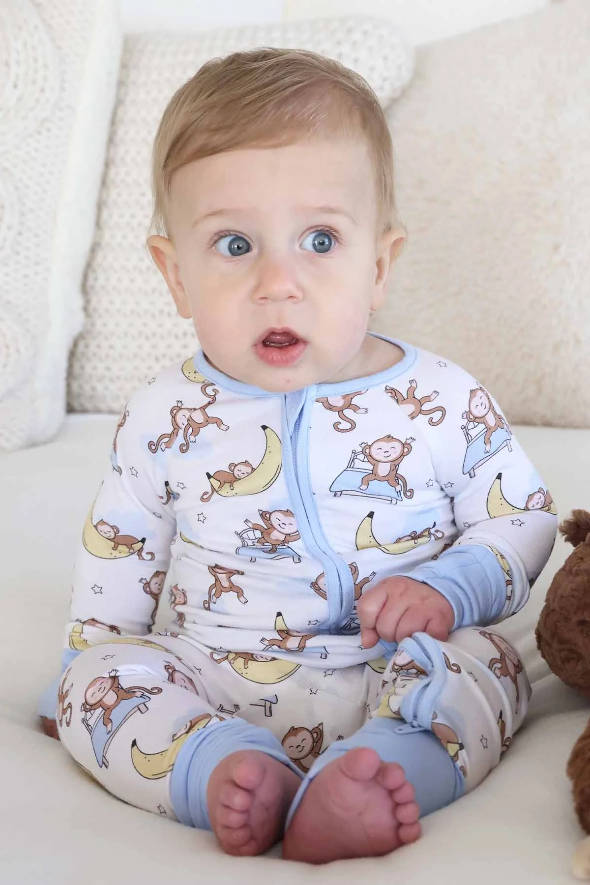 Monkey See, Monkey Snooze Convertible Zip Romper - Image 9