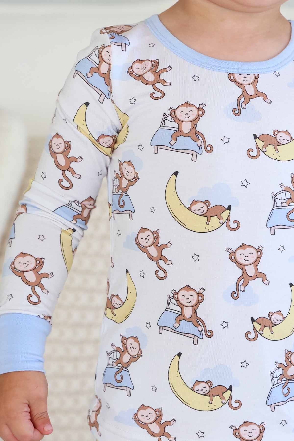 Monkey See, Monkey Snooze Two Piece Pajama Set - Image 3