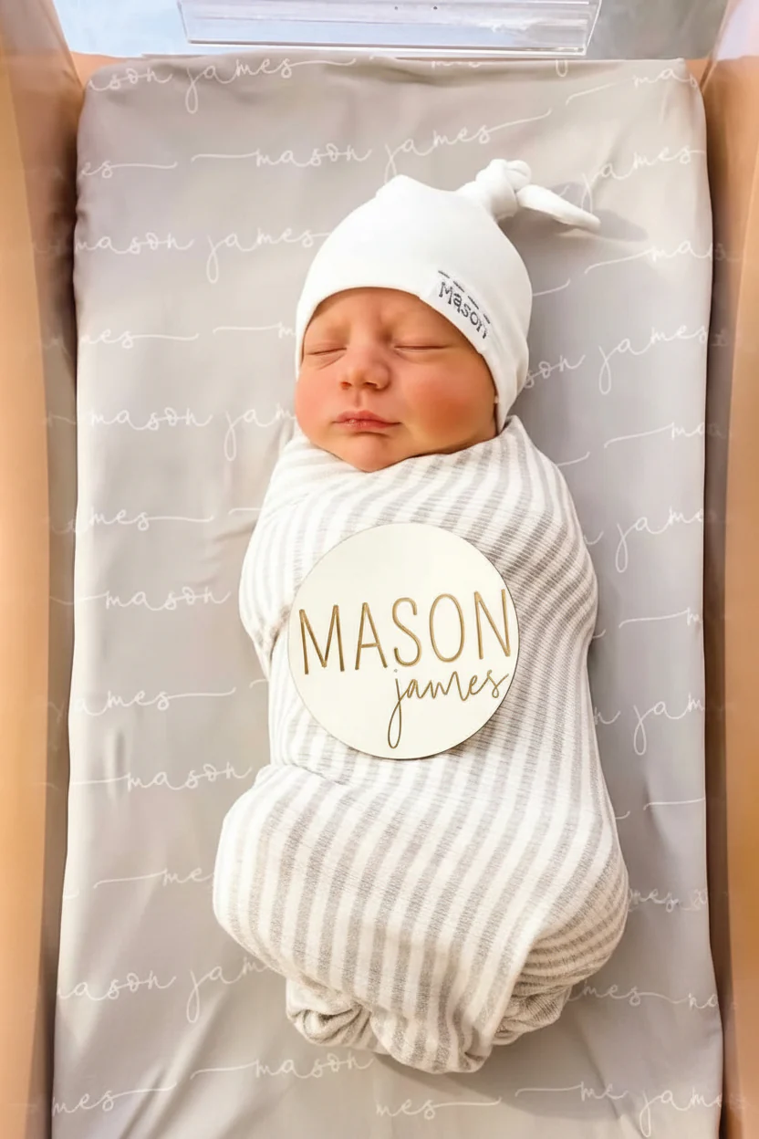 Personalized Baby Name Swaddle Blanket - Image 49