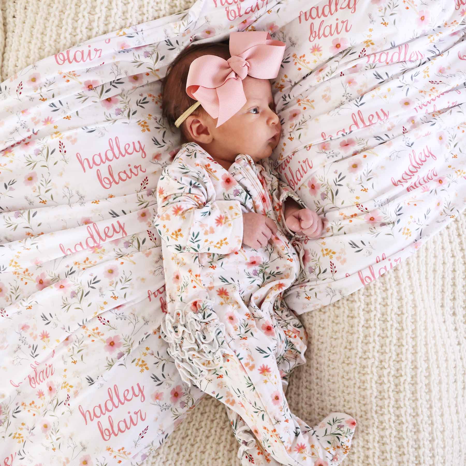 Winnie's Wildflowers Ruffle Zipper Footie - Image 8